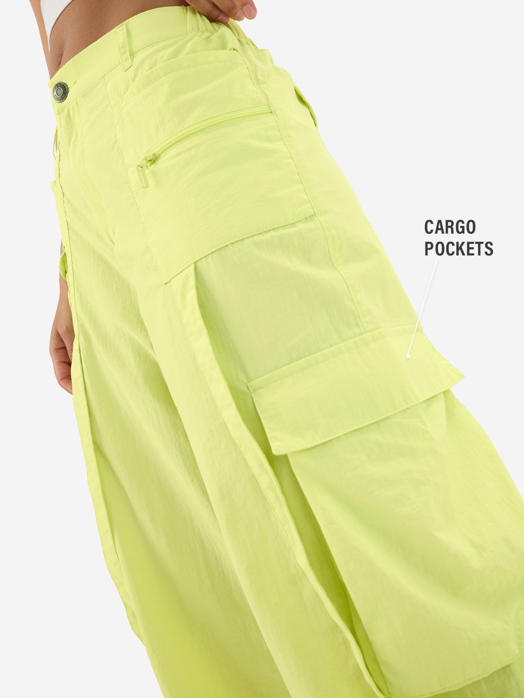 Parachute Pants: Lime Women Cargo Pants online