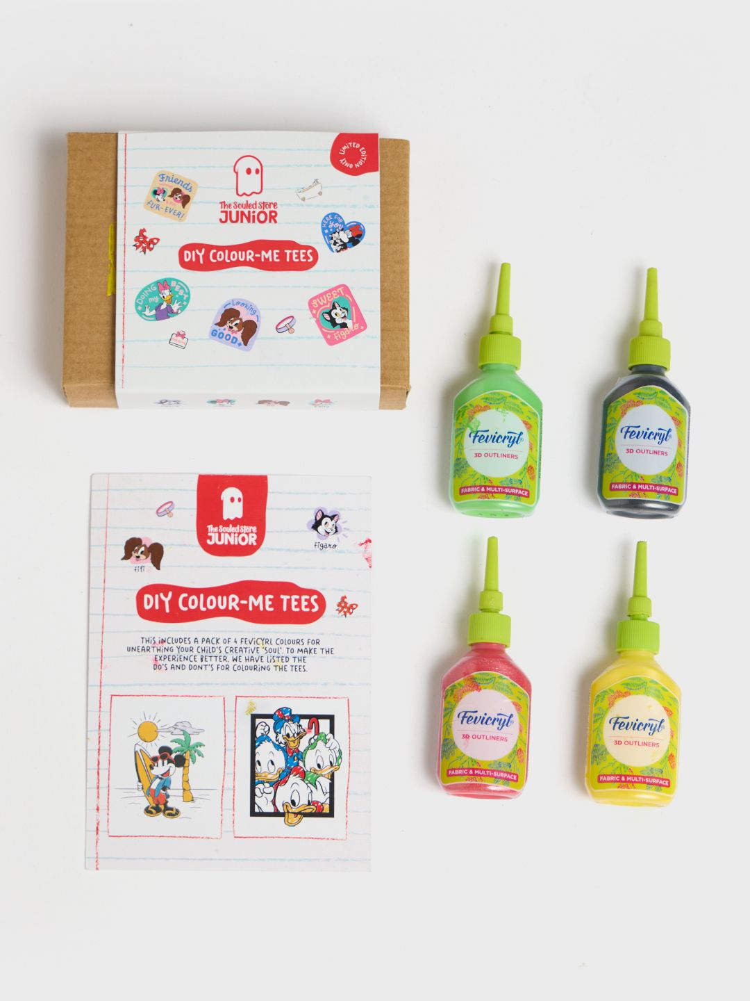 Buy Colour-me Tee (Mickey Adventure) - with FREE Fevicryl 3D Colours Young Boys Cotton T-Shirts (8-14 Yrs)