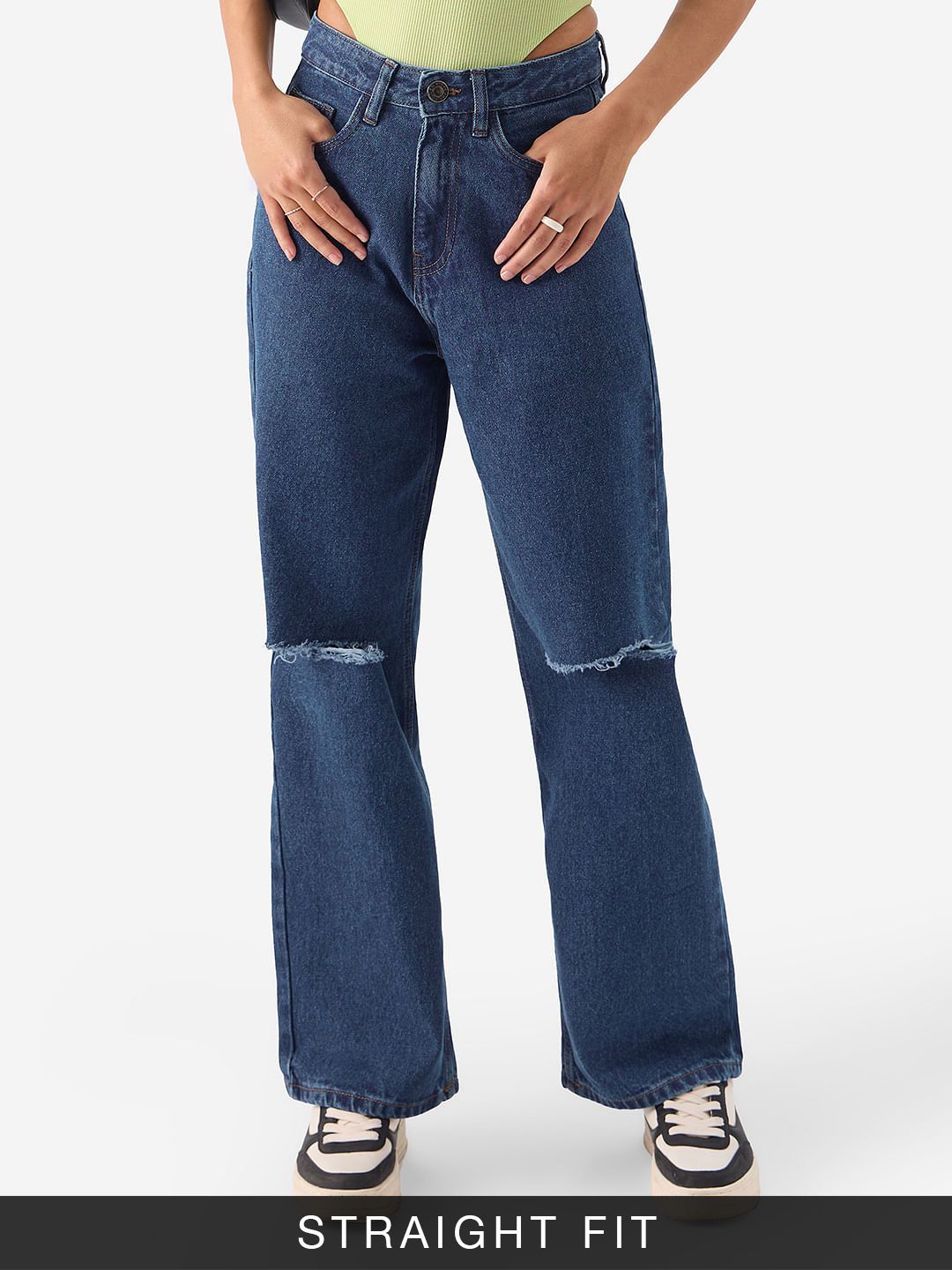 Distressed Denim: Anchor Blue Women Jeans Online