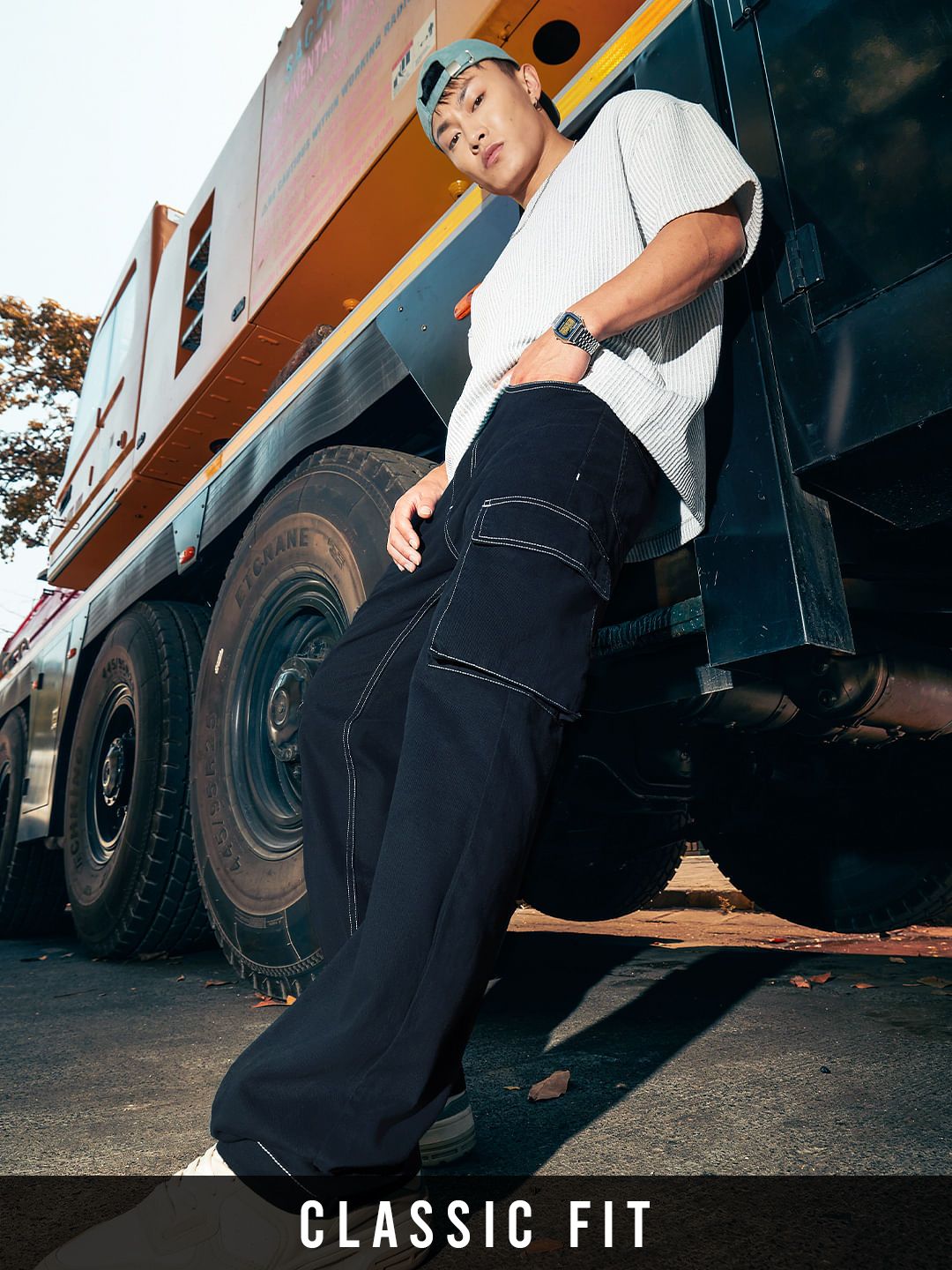 Solids: Navy Men Cargo Pants