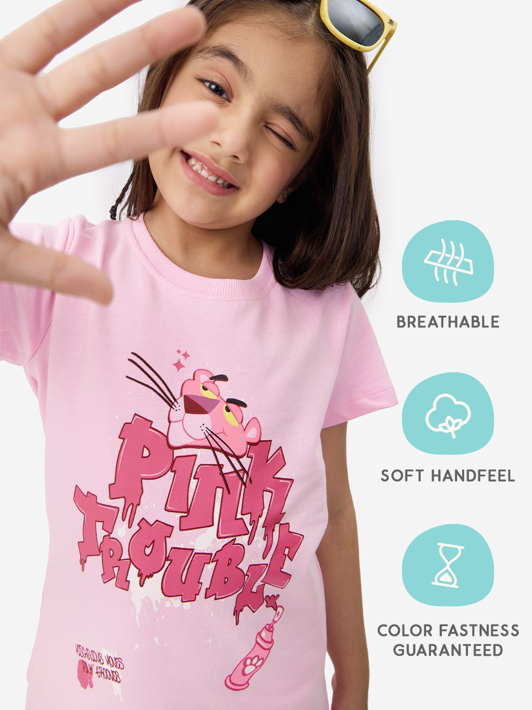 Pink Shis Buy Pink Panther: Pink Trouble Girls Cotton T-Shirts online at The ...
