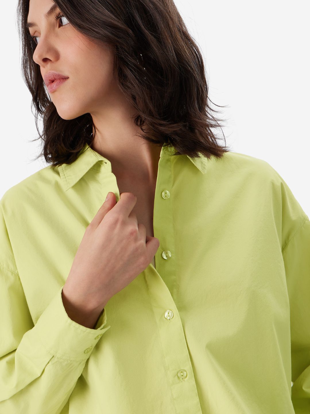 Oversized Solids: Lime Green Women Boyfriend Shirts online
