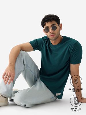 Classic Sustainable Tee: Emerald Green T-Shirts By The Souled Store - Main Image