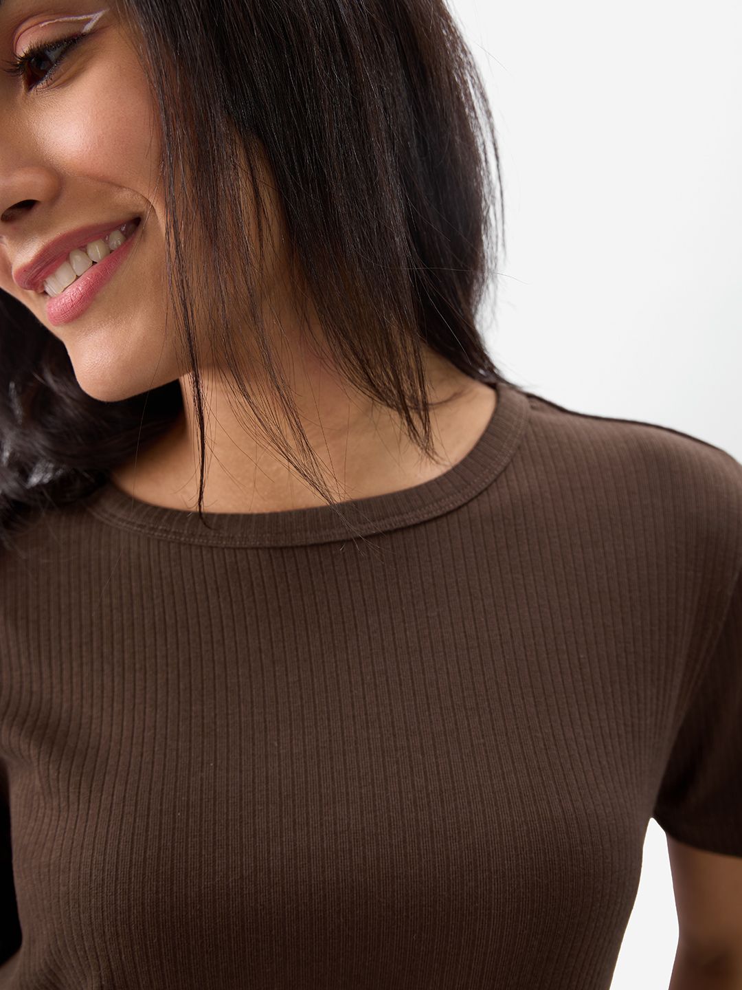 Solids: Brunette Women Relaxed Fit T-Shirts