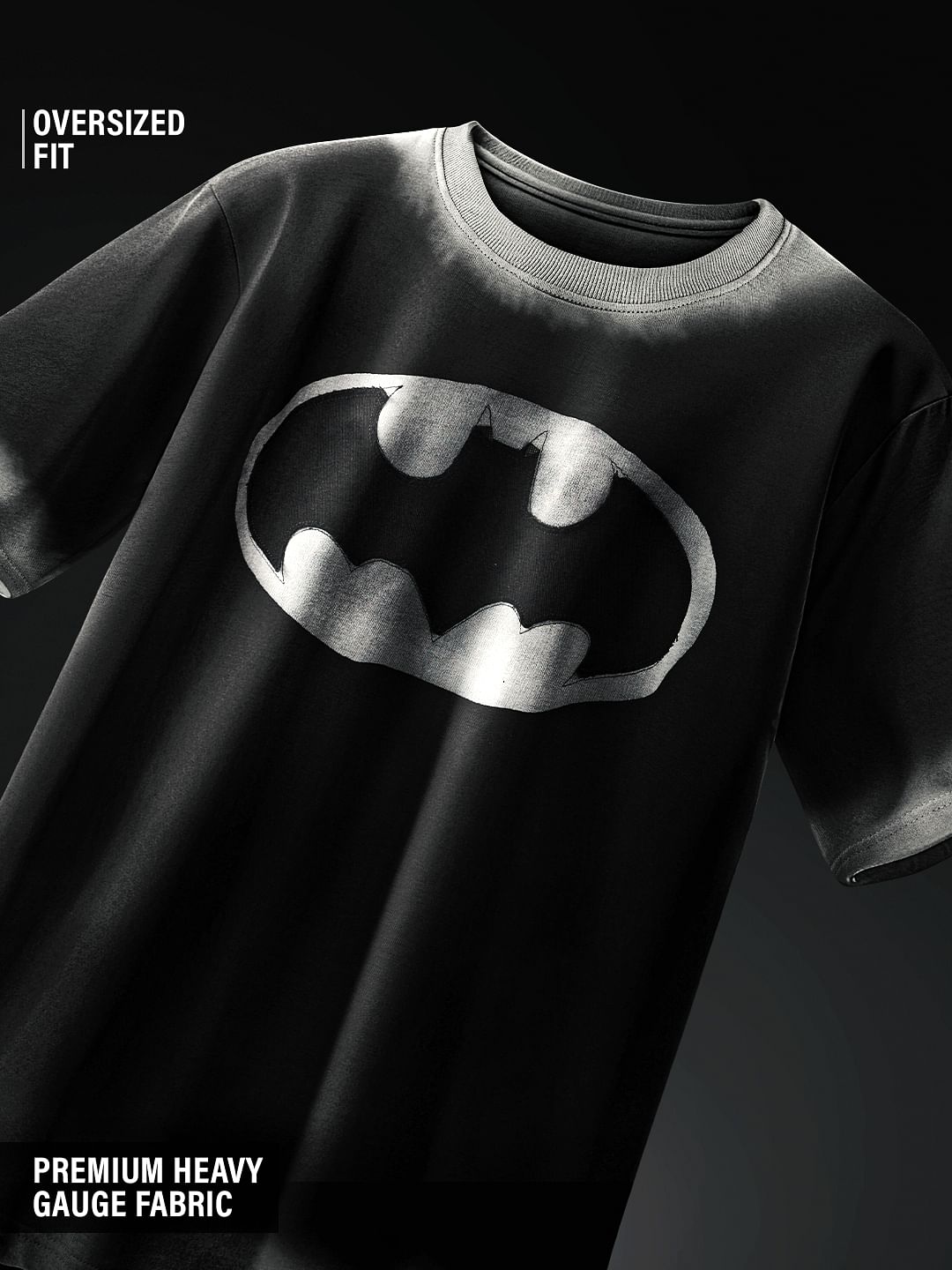 Buy Batman: Logo (Acid Washed) Oversized T-Shirts Online