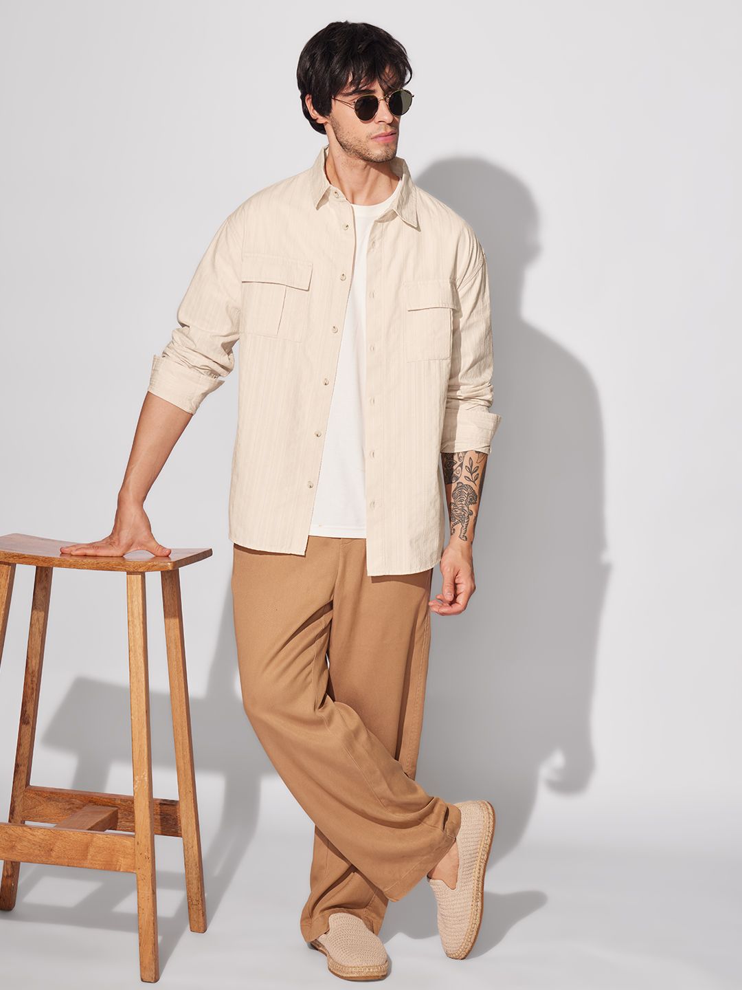 Solids: Rich Cream Men Utility Shirts price