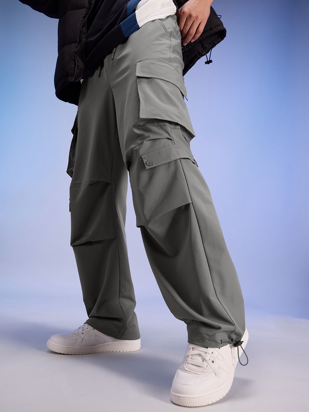 Parachute Pants: Charcoal Grey Men Parachute Pants price
