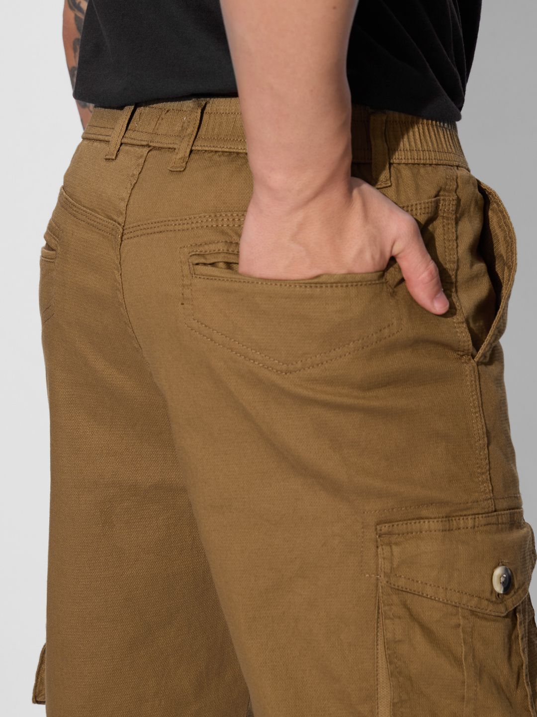 Buy Solids: Rust Men Cargo Pants