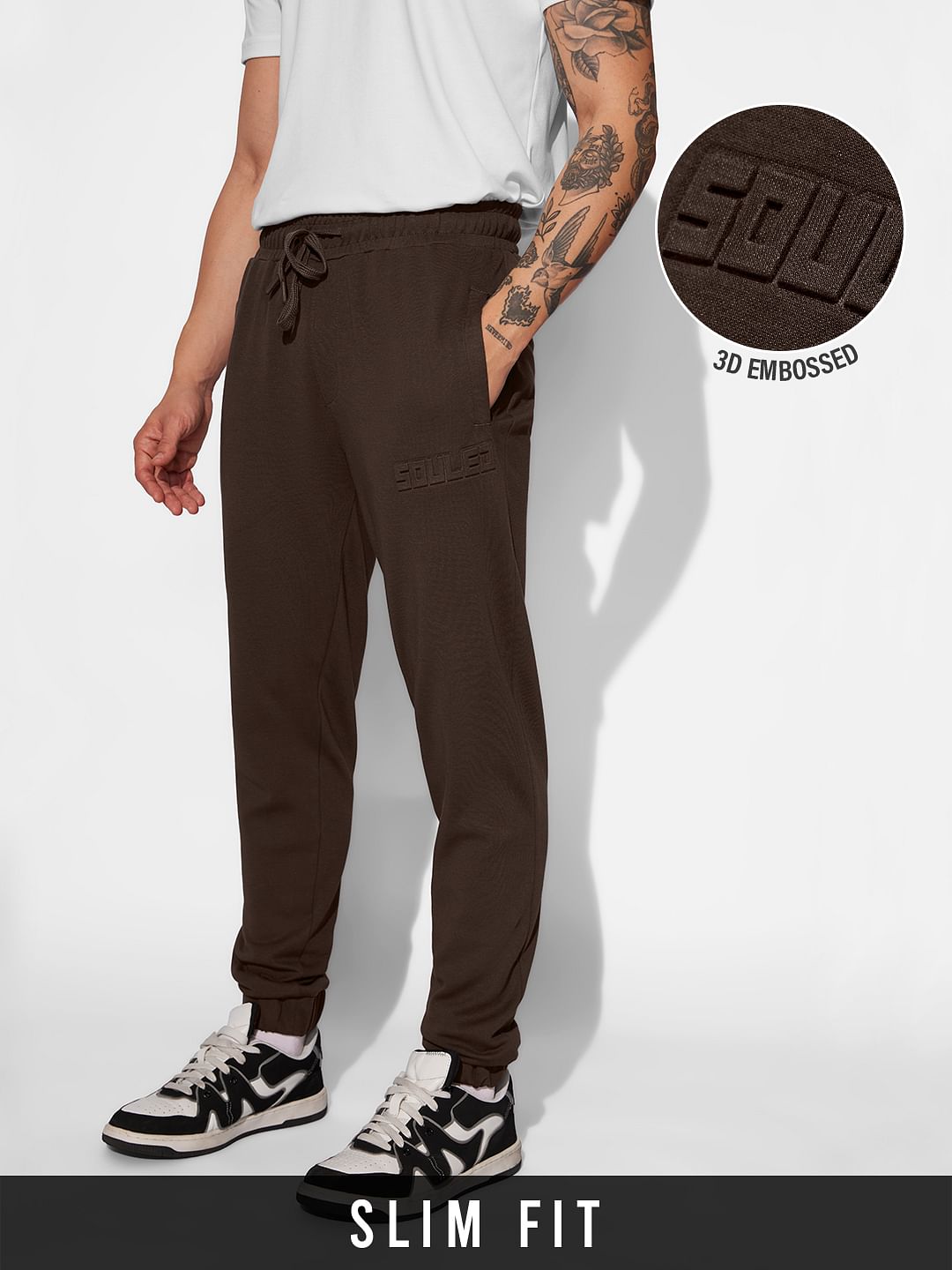 Buy Solids: Chocolate Brown Men Jogger Online