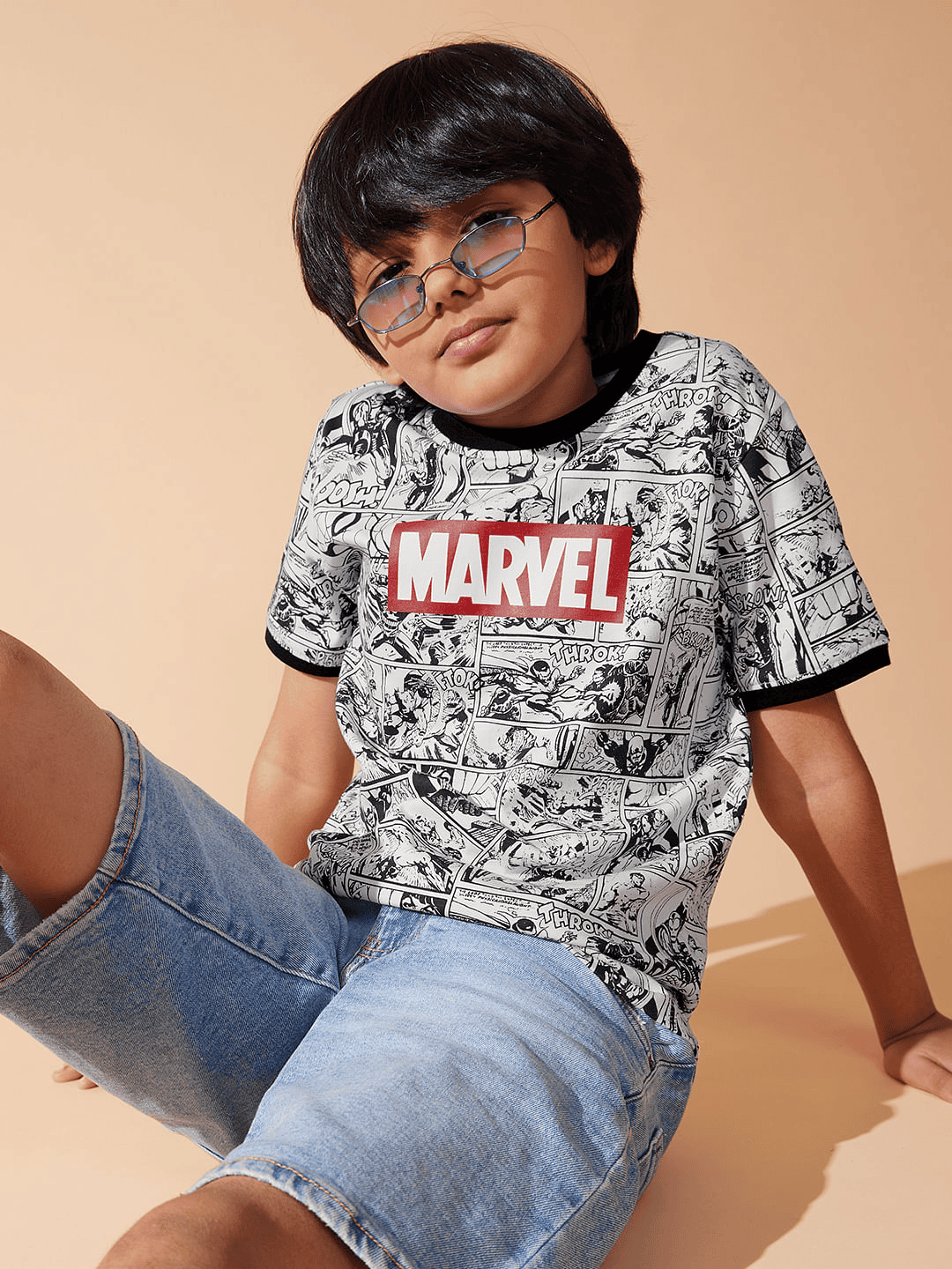 Marvel: Comic Strip Boys Cotton T-Shirts (2-8 Yrs)
