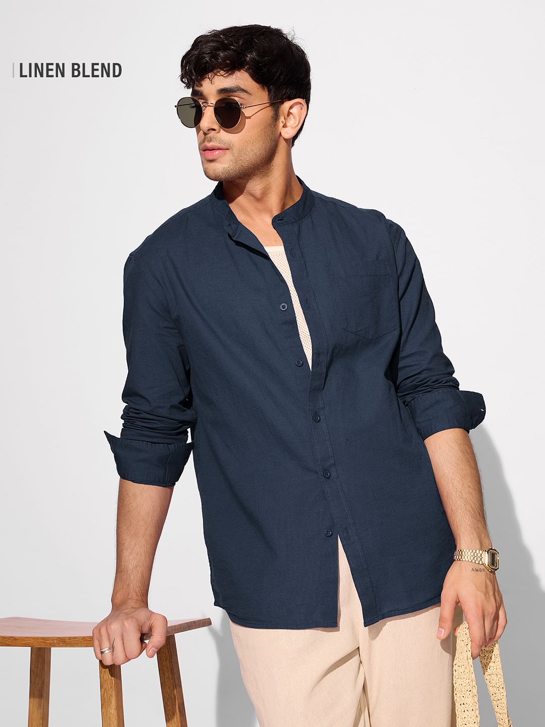 Buy Solids Navy Blue Casual Shirt Online at The Souled Store.