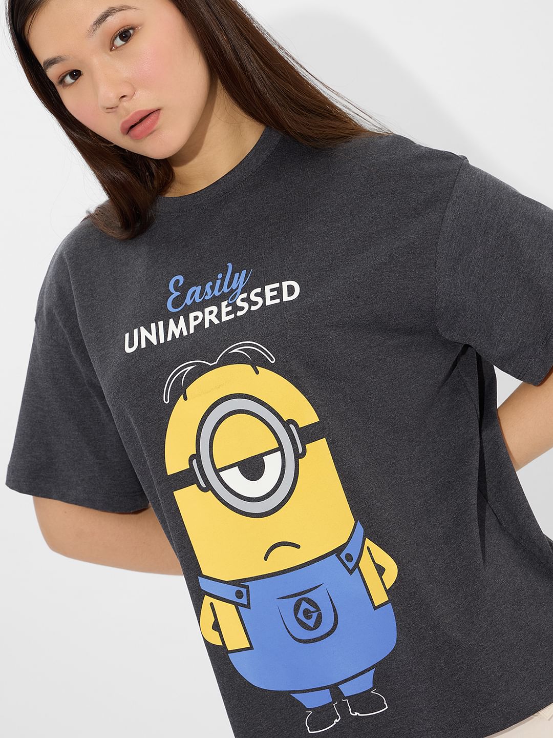 Buy Minions Easily Unimpressed Women Oversized T Shirts online at The Souled Store