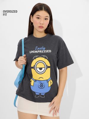 Buy Minions: Easily Unimpressed Women Oversized T-Shirts online at