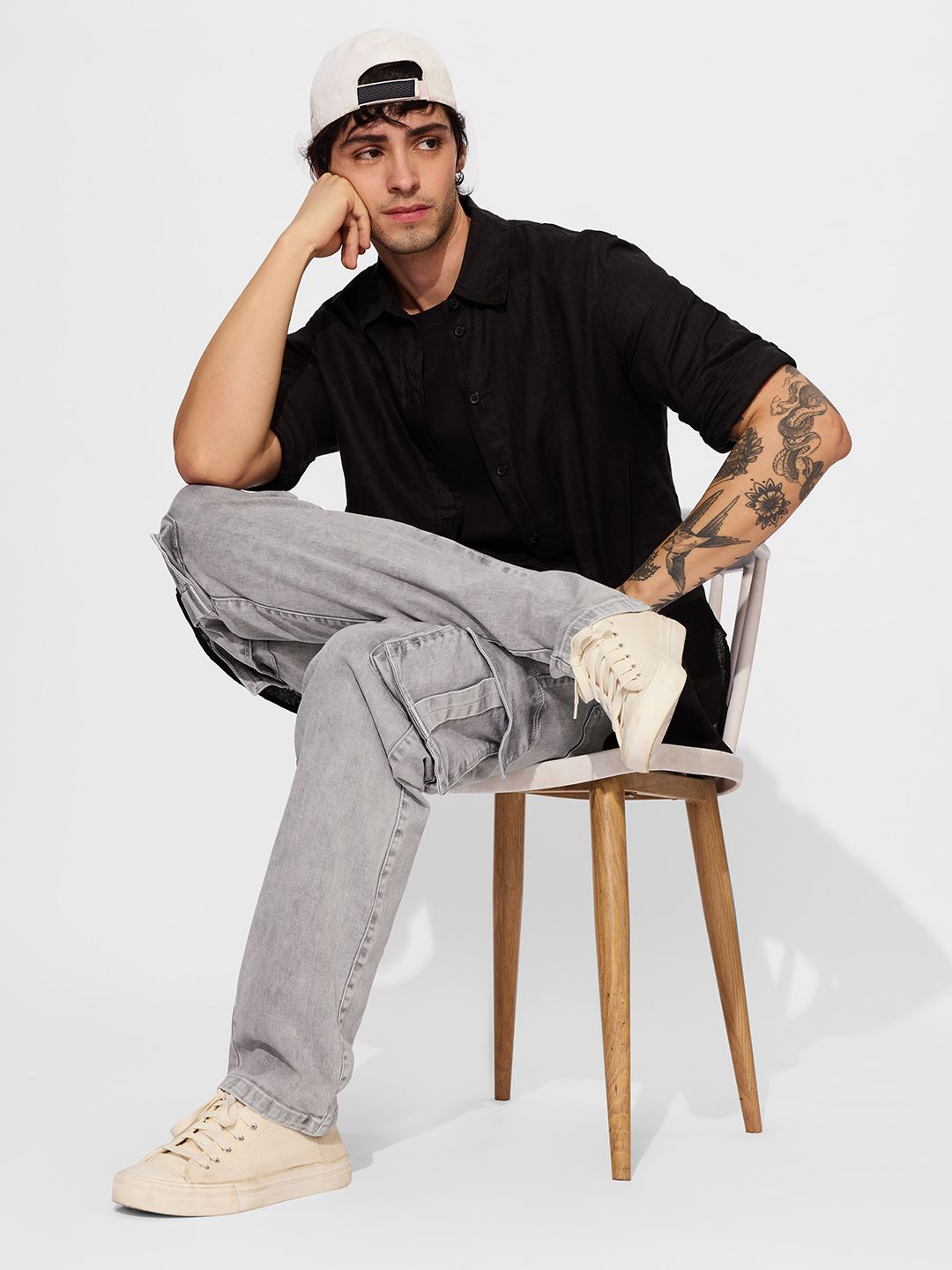 Denim: Ash (Straight Fit) Men Cargo Jeans price