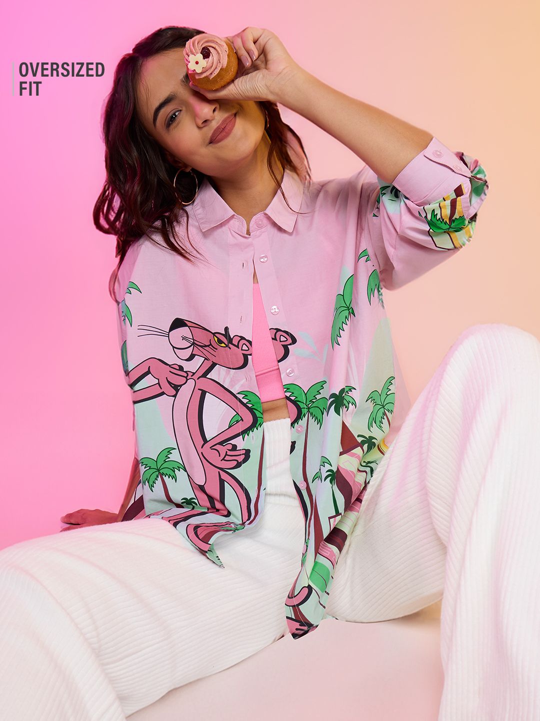 Buy Pink Panther Pink City Women Boyfriend Shirts Online buy-pink-panther-pink-city-women-boyfriend-shirts-online