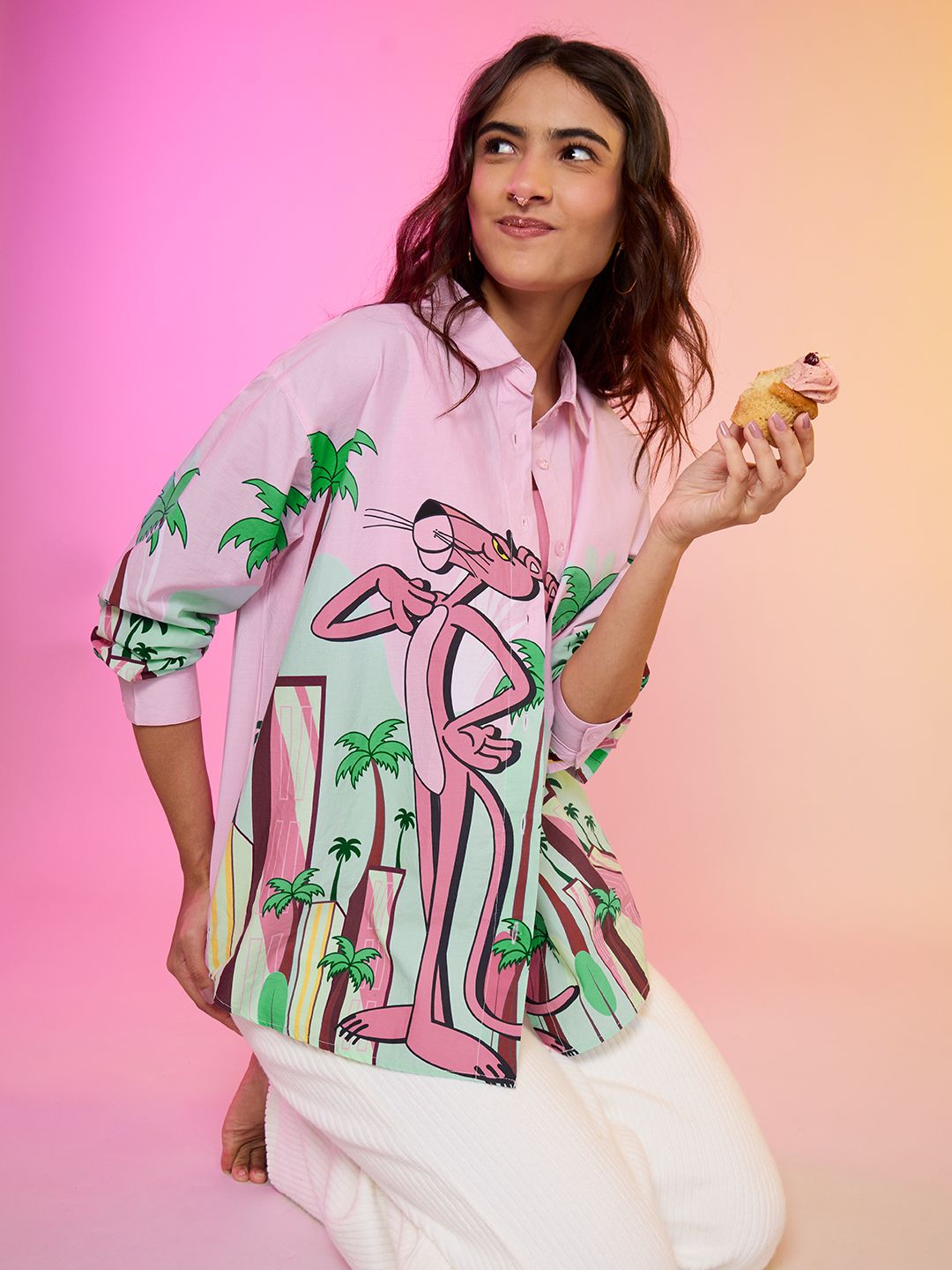 Pink Panther: Pink City Women Boyfriend Shirts online