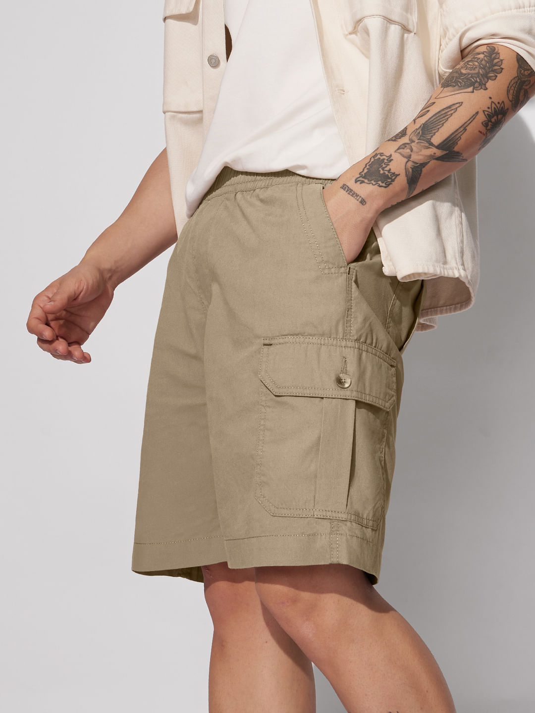 Mens Tan popular Cargo Shorts