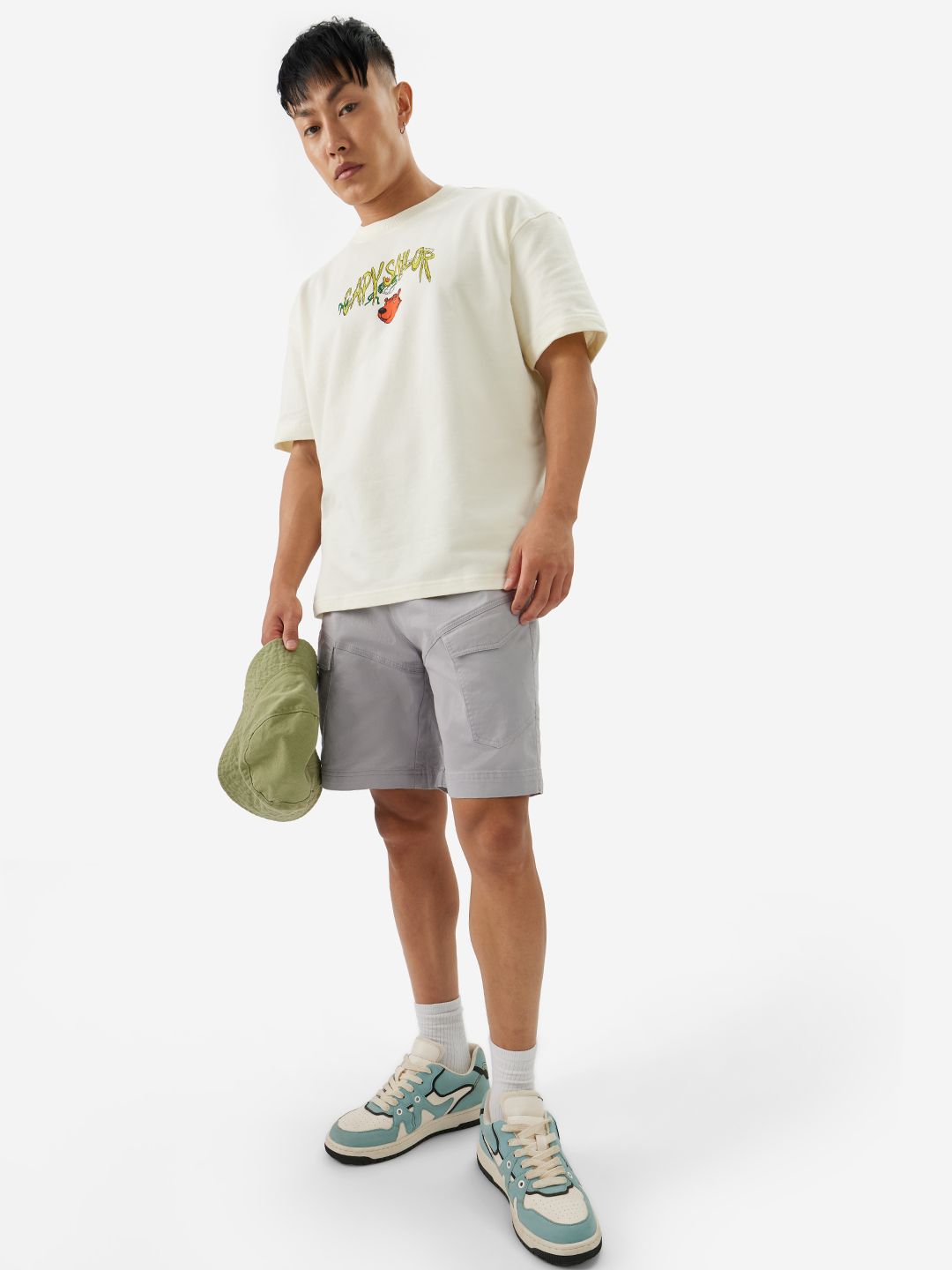 Solids: Space Grey Men Cargo Shorts price