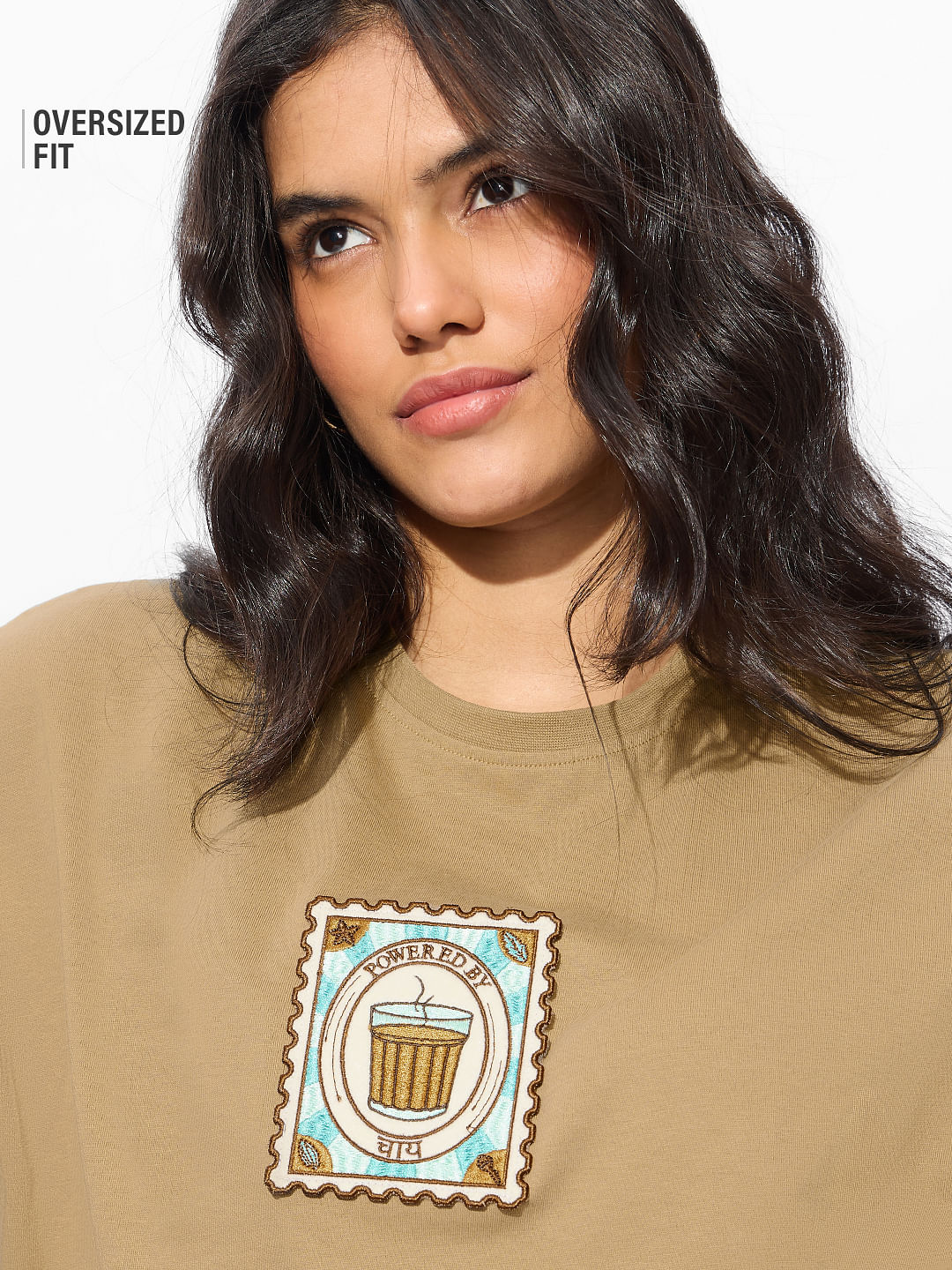 Buy TSS Originals: Chai Stamp Women Oversized T-Shirts Online