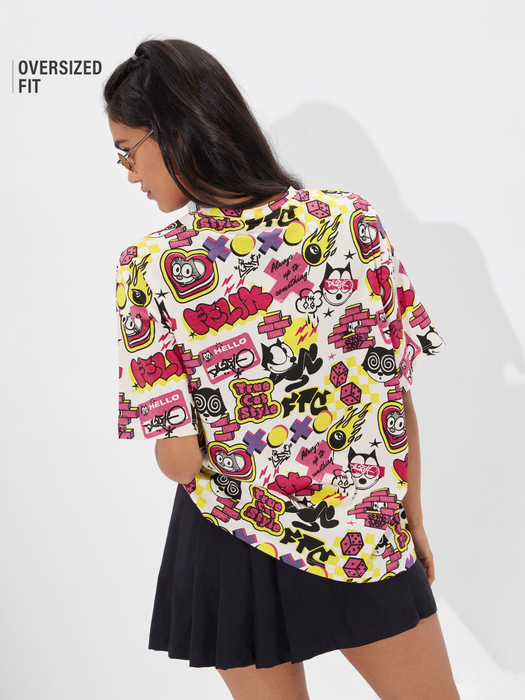 Buy Felix The Cat Graffiti Women Oversized TShirts Online