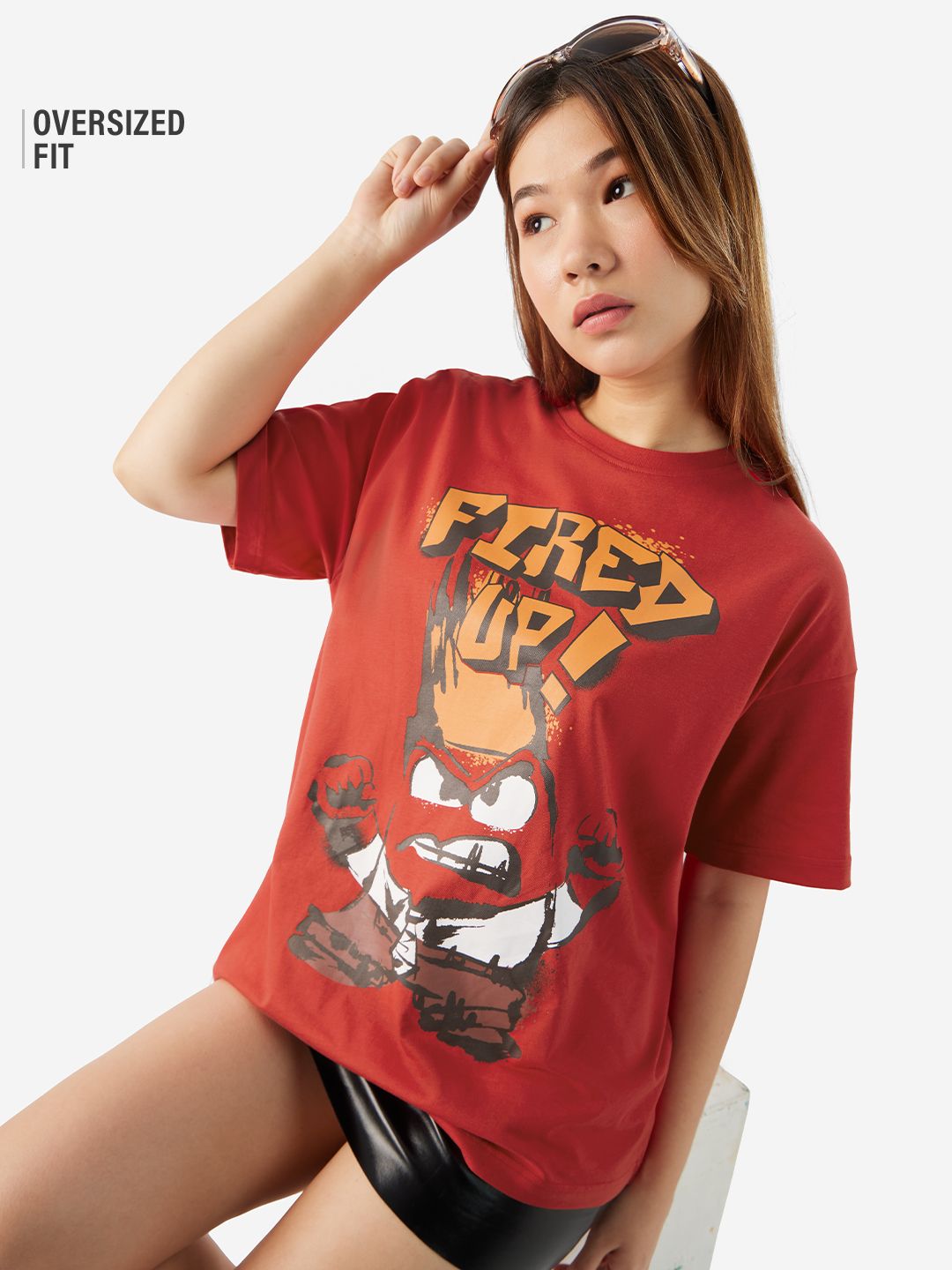 Inside Out: Fired Up Women Oversized T-Shirts Online