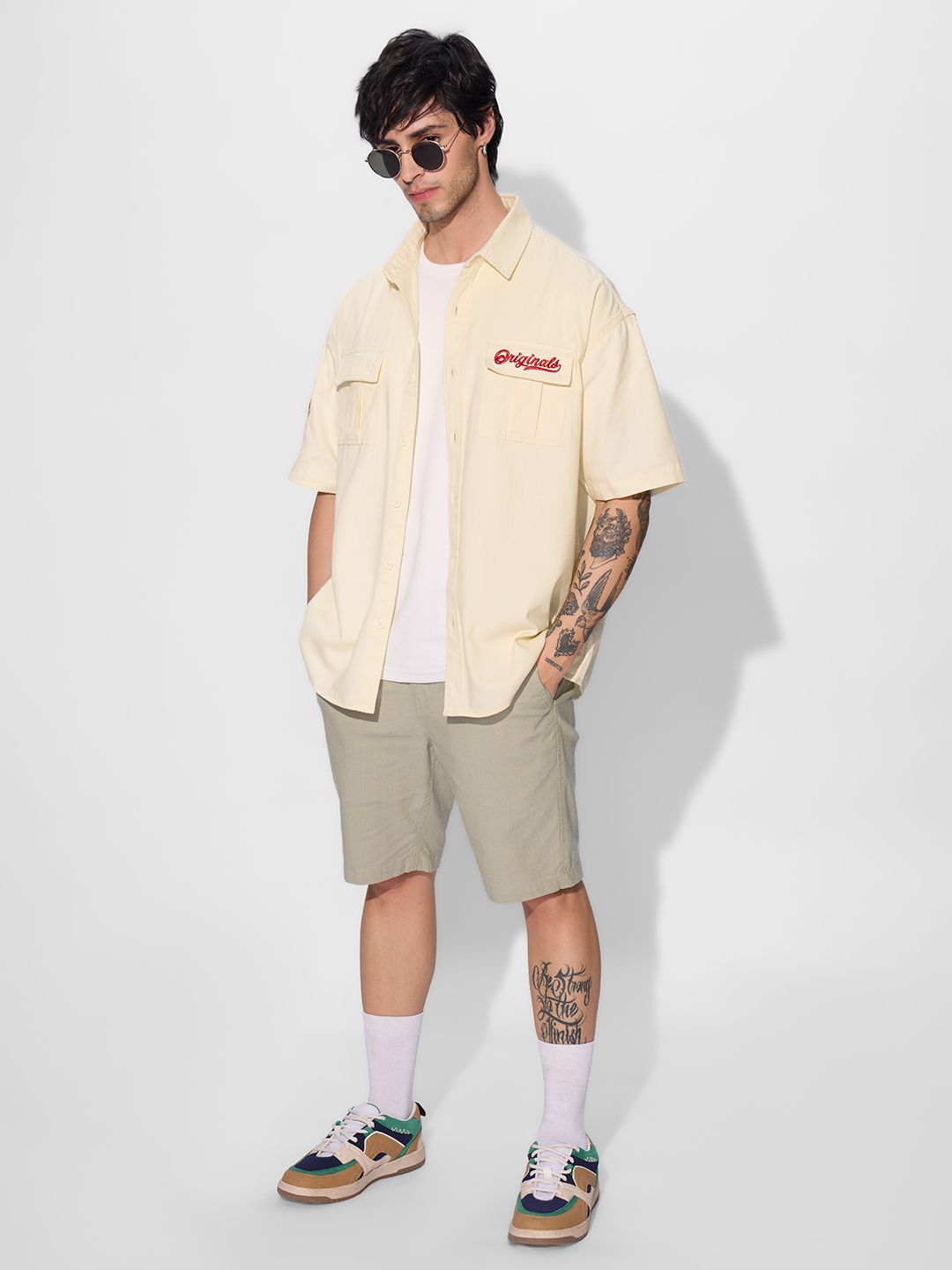 Buy Solids: Classic Off-White Oversized Shirts