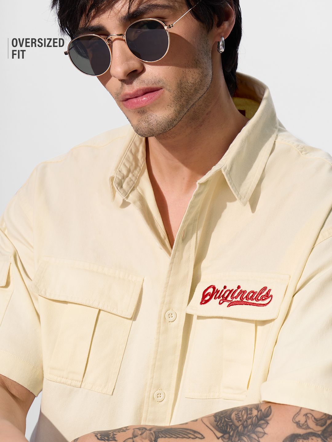 Solids: Classic Off-White Oversized Shirts