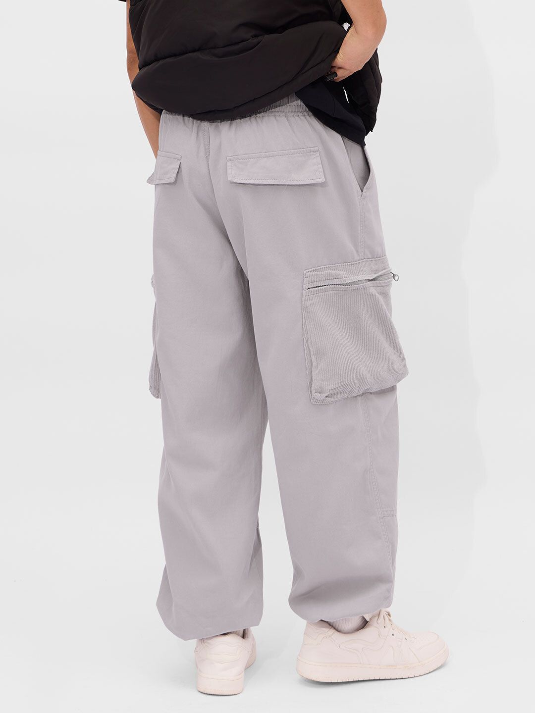 Buy Solids: Blazing Grey Men Parachute Pants