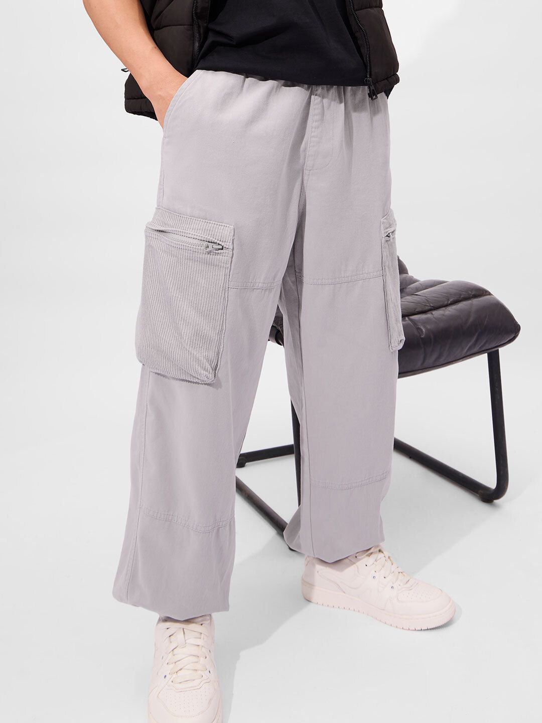 Solids: Blazing Grey Men Parachute Pants price