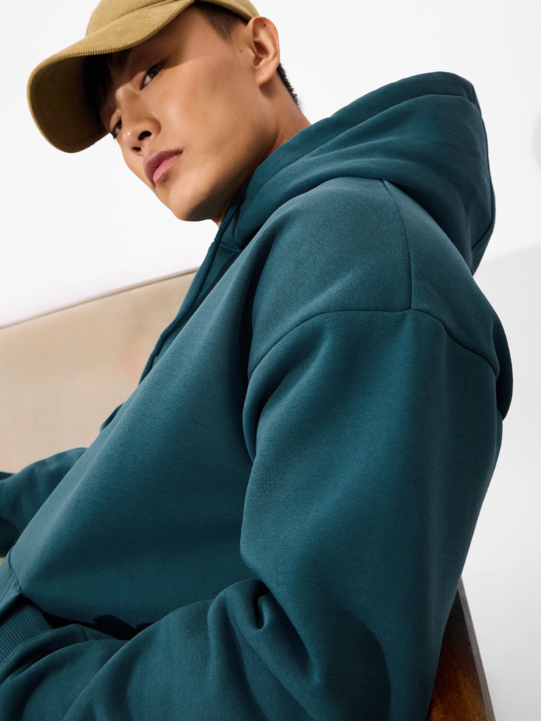 Solids: Teal Men Oversized Hoodies online