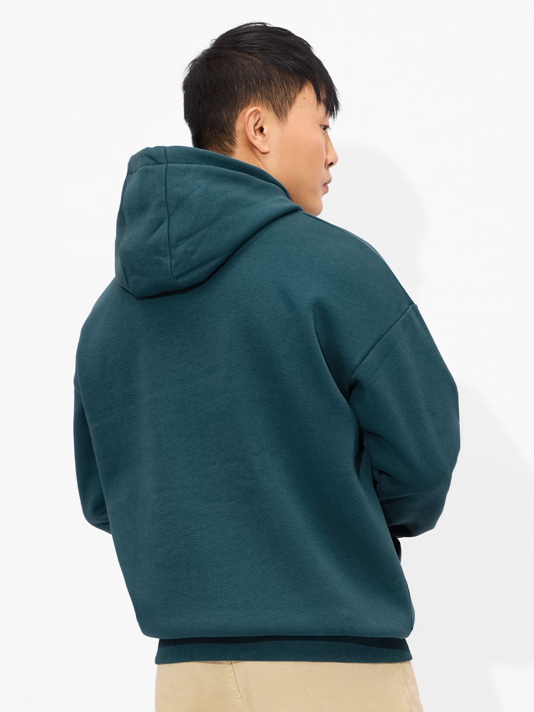 Buy Solids: Teal Men Oversized Hoodies
