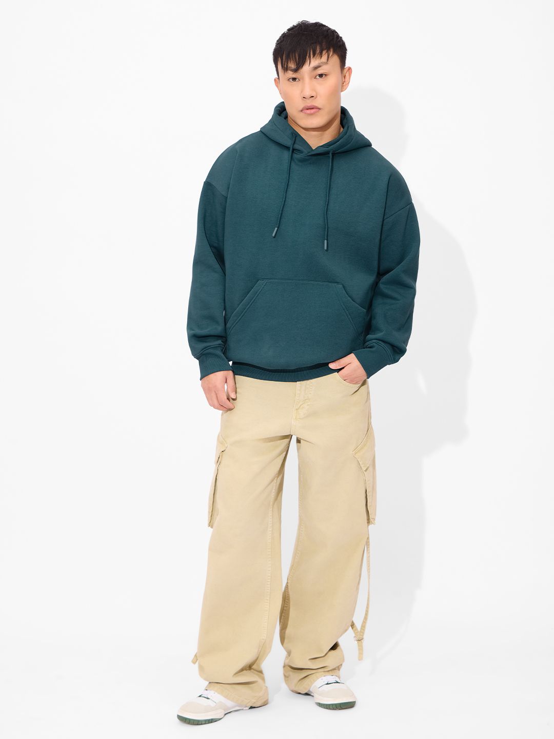 Solids: Teal Men Oversized Hoodies price