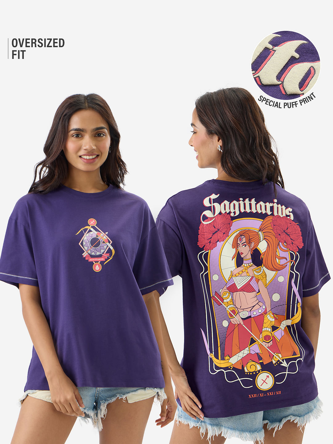 Buy Zodiac: Sagittarius Women Oversized T-Shirts online at The Souled ...