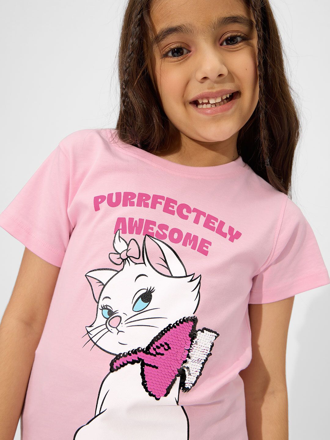 Disney: Purr-fect Boss Girls Cotton T-Shirts (2-8 Yrs) online