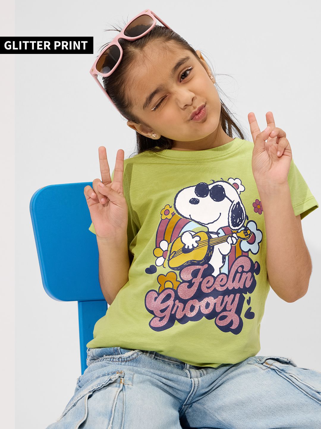 Peanuts: Groovy Vibes Girls Cotton T-Shirts (2-8 Yrs) Online