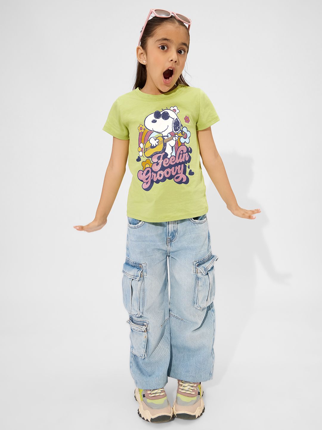 Peanuts: Groovy Vibes Girls Cotton T-Shirts (2-8 Yrs) price