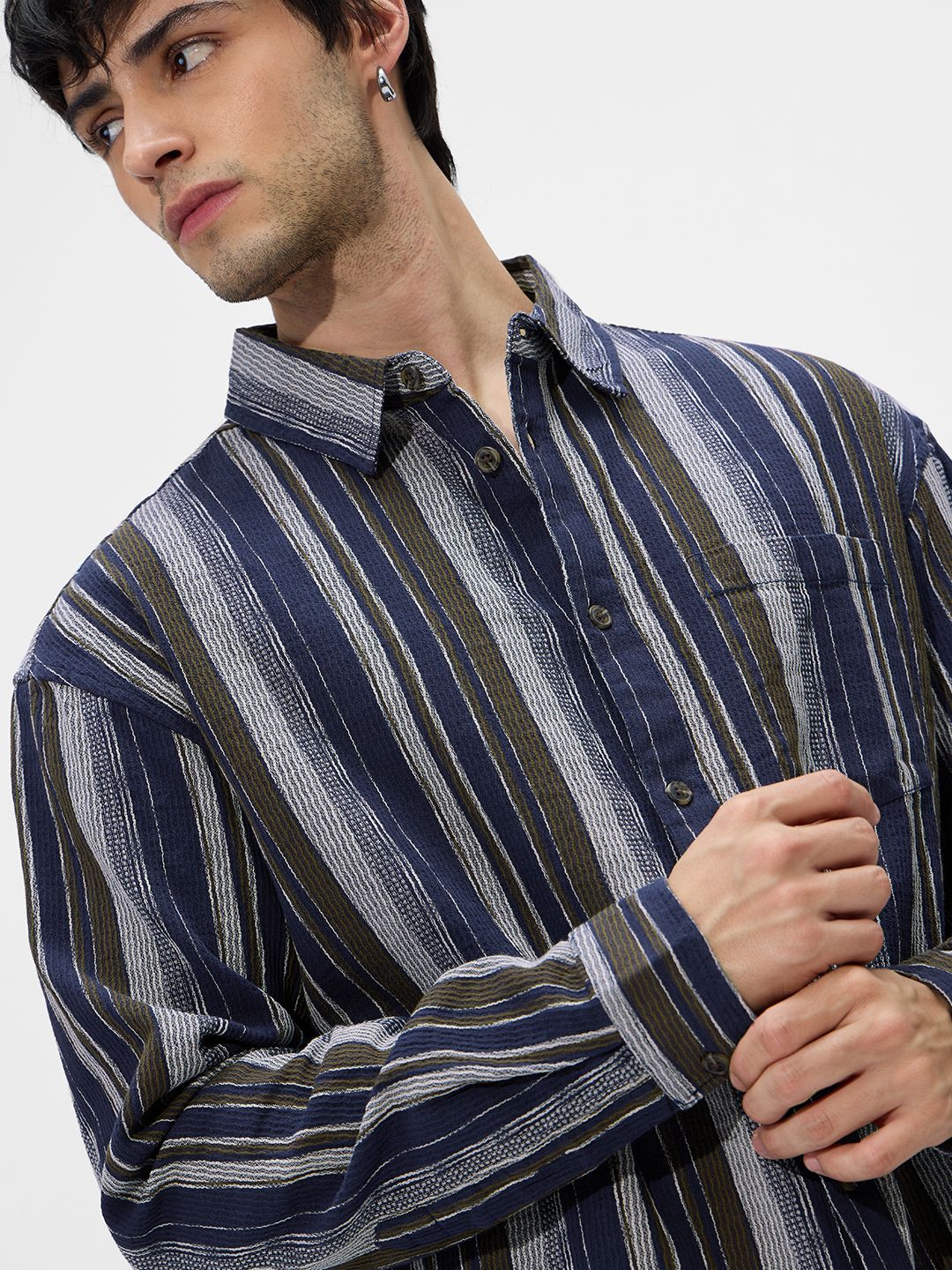 Stripes: Blue Ridge Men Textured Shirts online