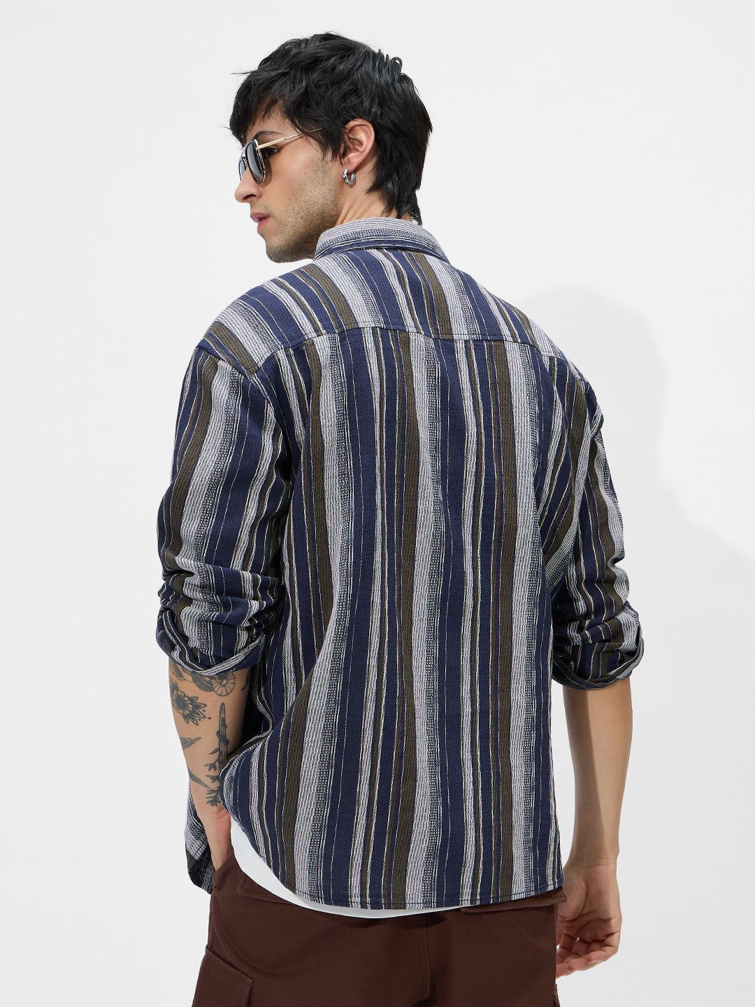 Buy Stripes: Blue Ridge Men Textured Shirts