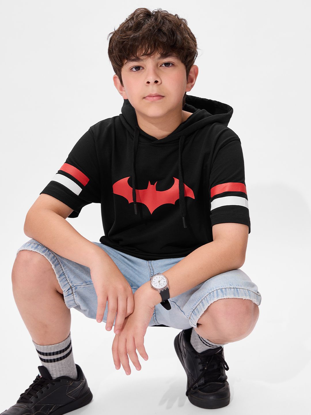 Batman: Caped Crusader Young Boys Cotton Hooded T-Shirts (8-14 Yrs) price