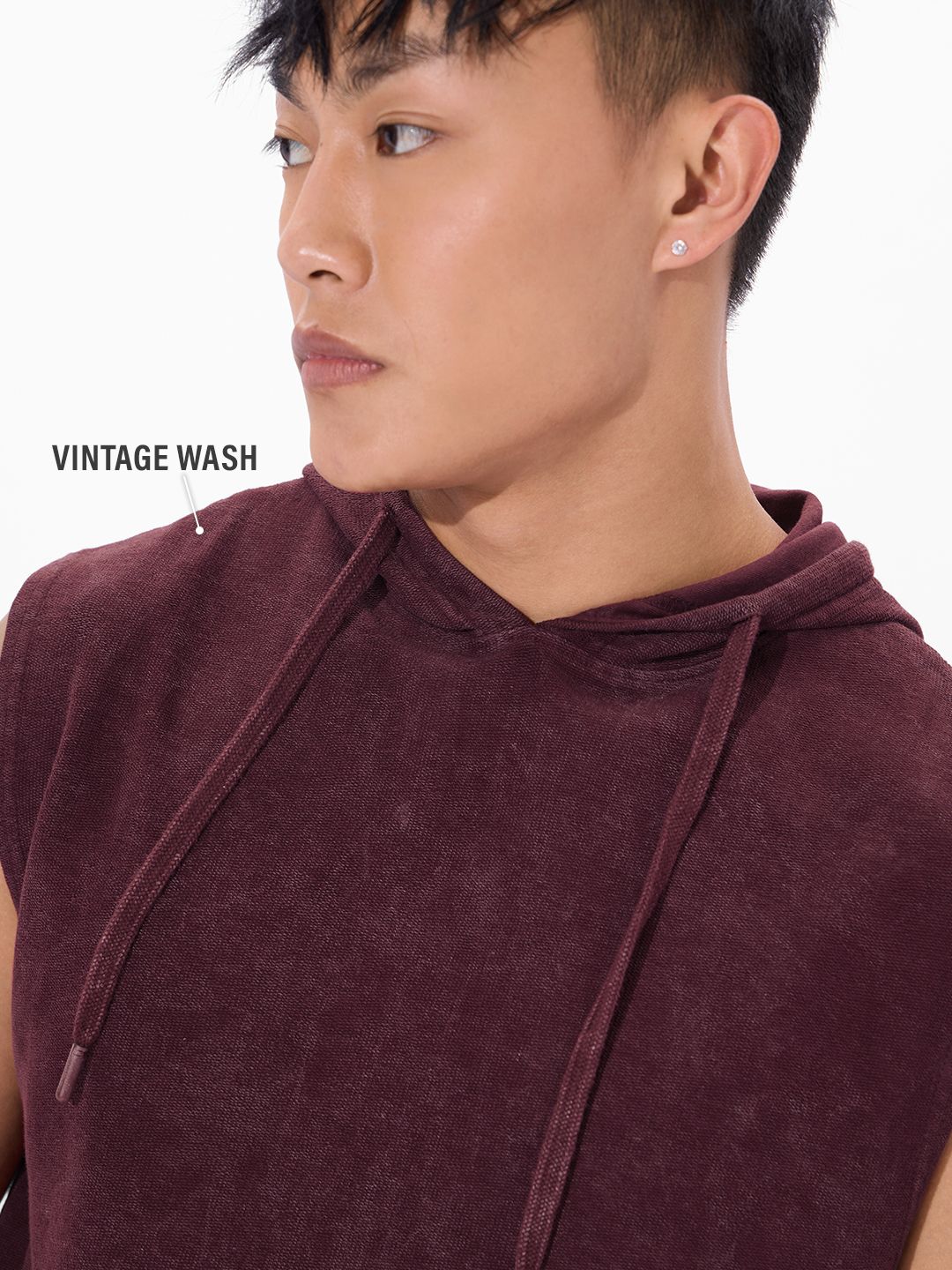 Solids: Maroon Blaze Men Hooded T-Shirts online