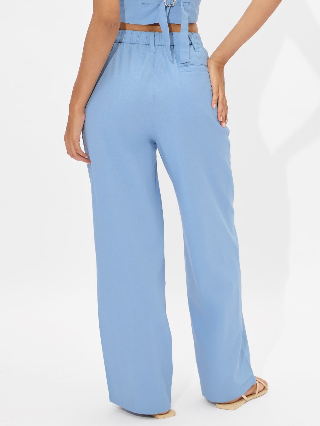 Buy Linen Pant: Carolina Blue Women Pants