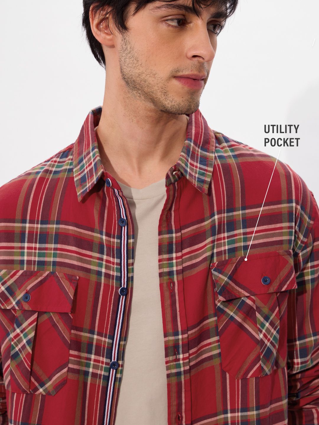 Plaid: Tartan Men Utility Shirts online