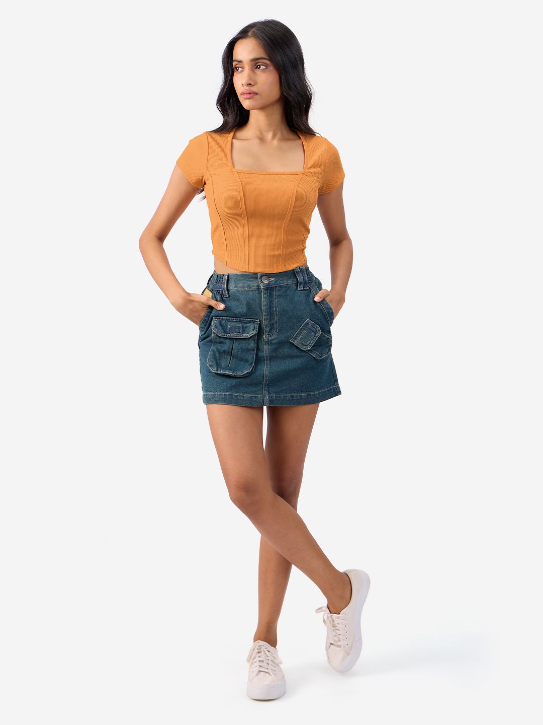Essential Solids: Jaffa Orange Women Cropped Tops price