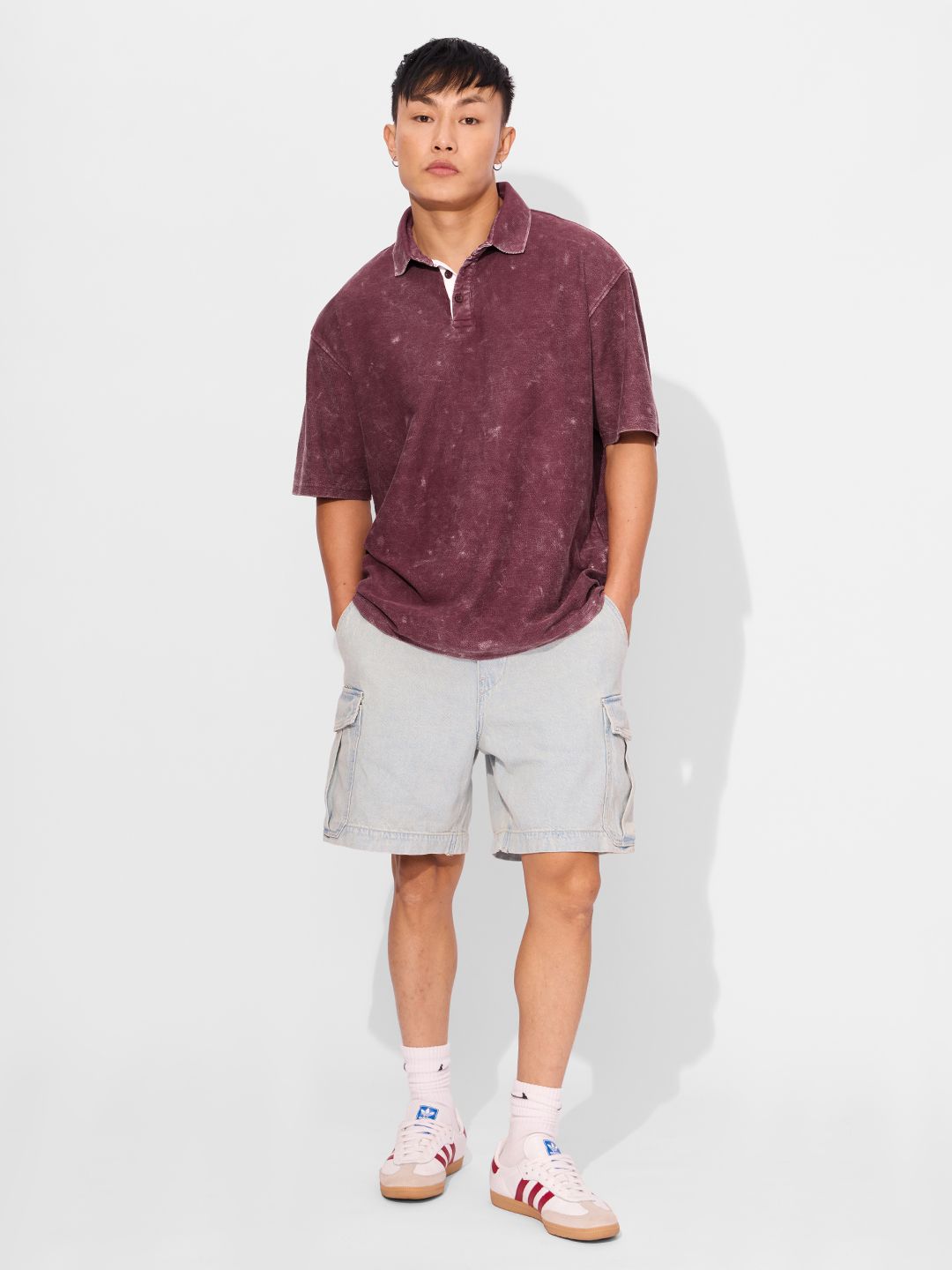 TSS Originals: Burgundy (Acid Washed) Oversized Polos price