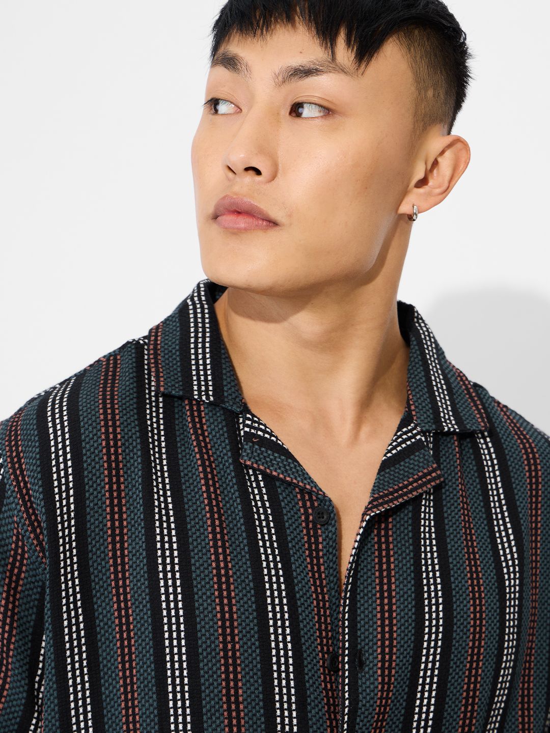Stripes: Dark Horizon Men Textured Shirts online