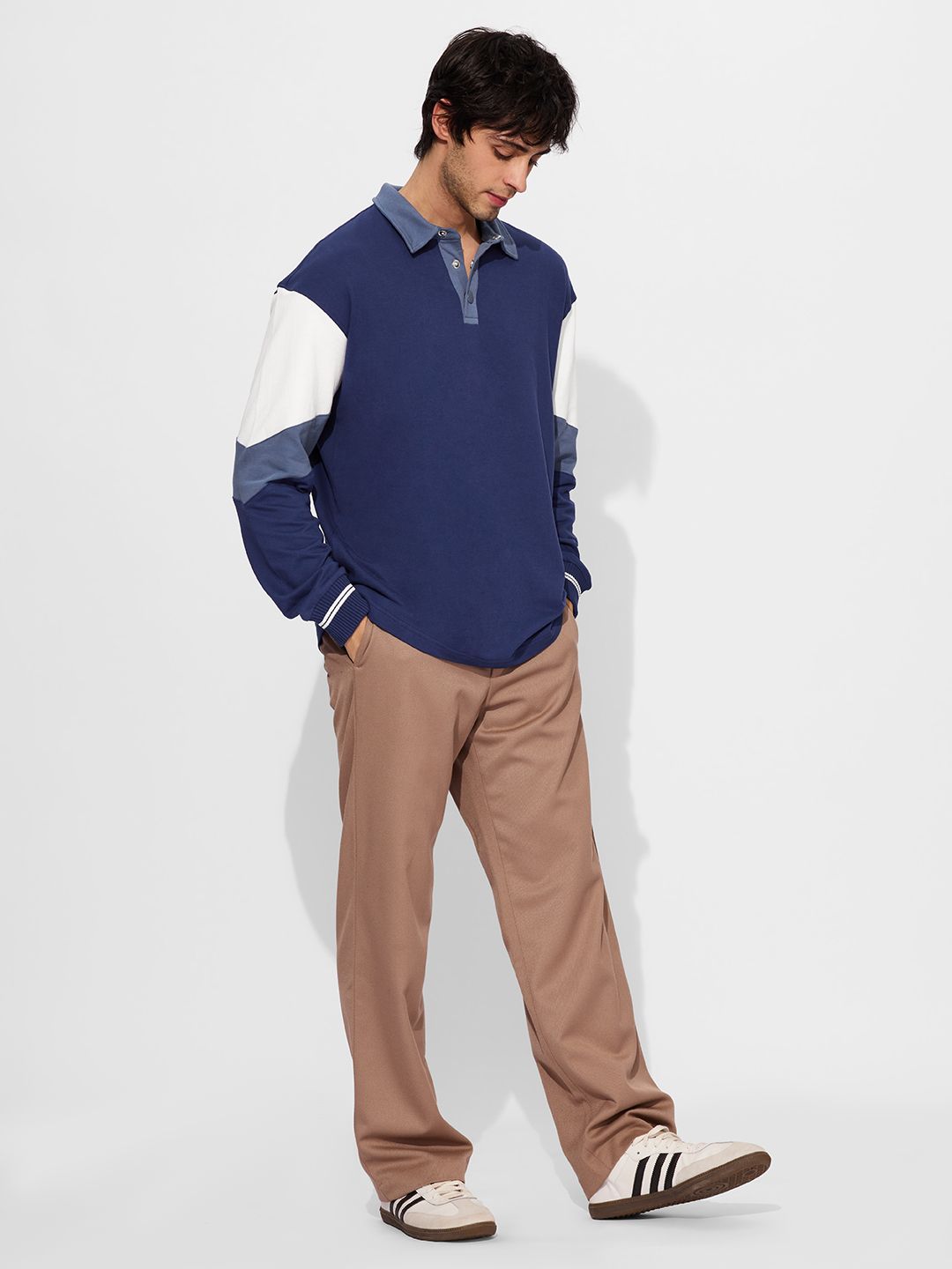 Solids: Orient (Colourblock) Men Rugby Polos price