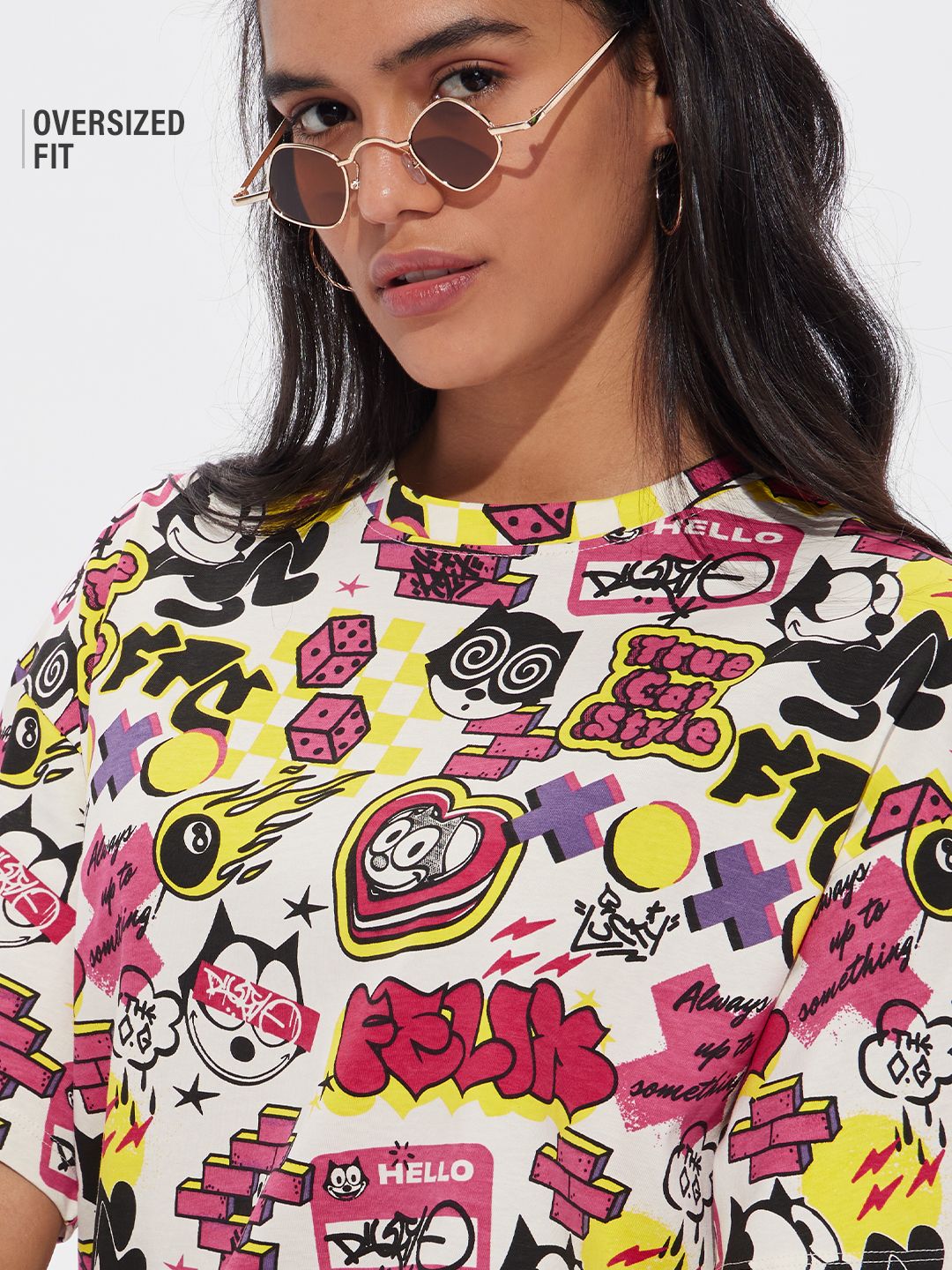 Felix The Cat: Graffiti Women Oversized T-Shirts