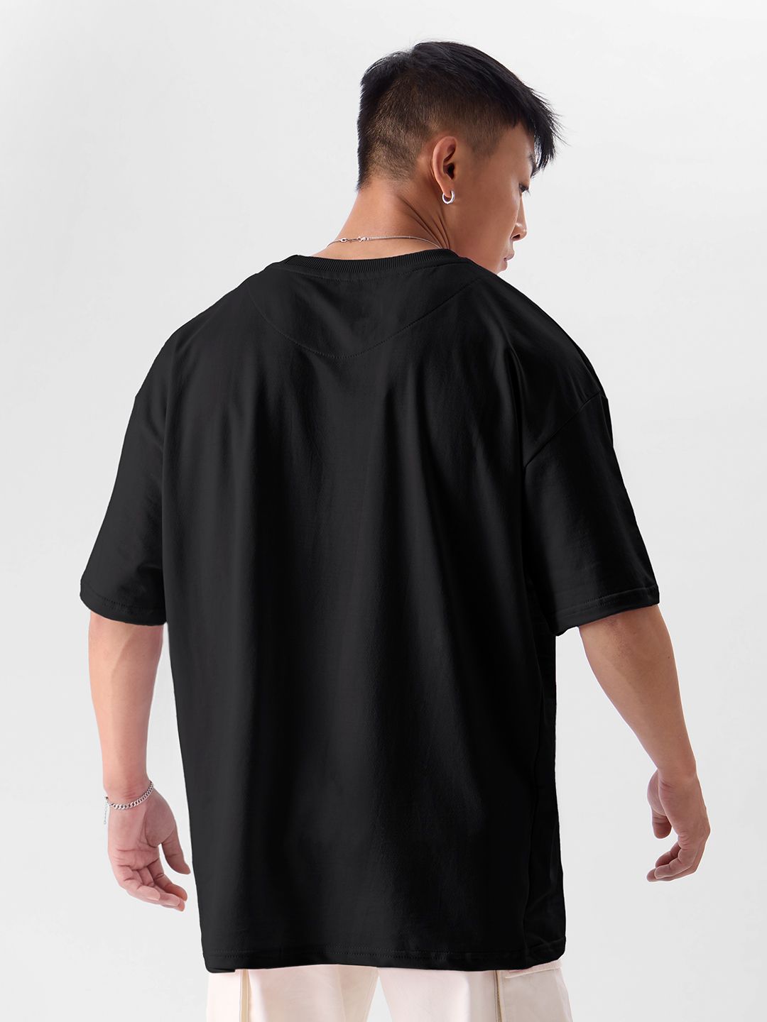 Buy Solids Oversized: Black Oversized T-Shirts