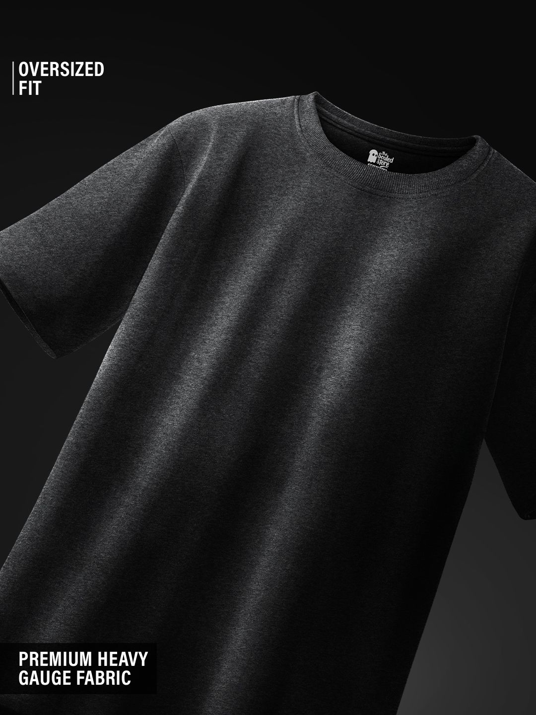 Buy Solids: Charcoal Black Oversized T-Shirts Online