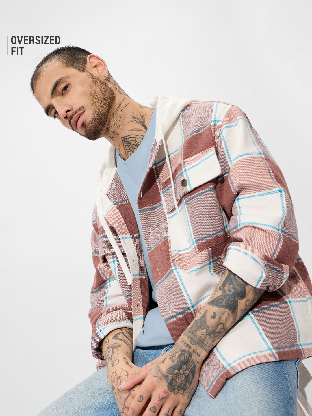 Buy TSS Originals: Walnut Checks Mens Oversized Puffer Jacket Online